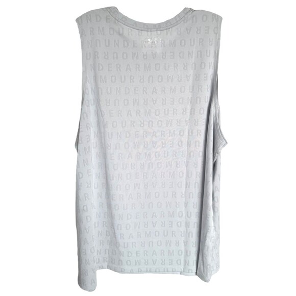 Under Armour Women's UA Velocity Wordmark Jacquard Tank Plus Size 2X Halo Gray - Picture 4 of 11